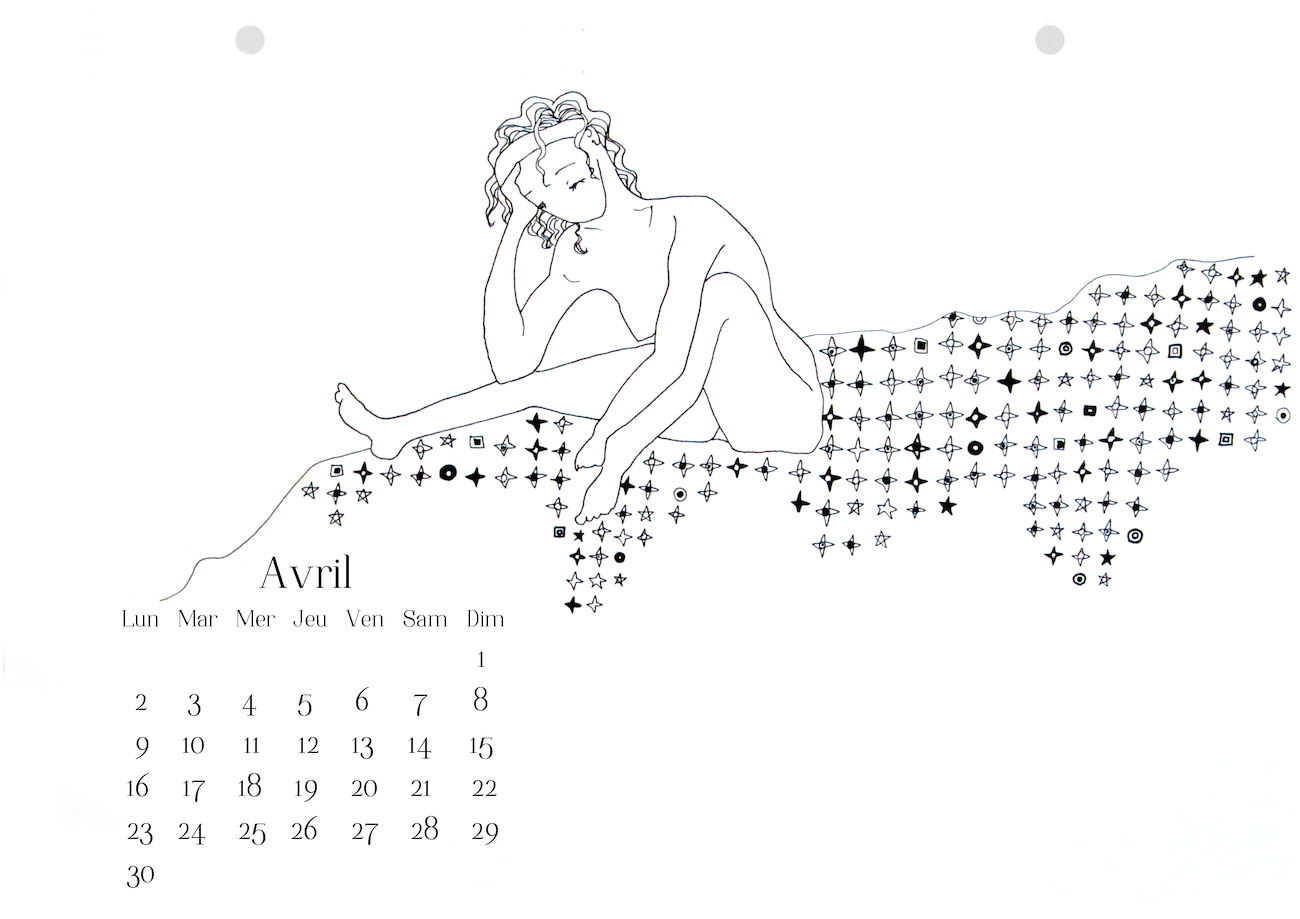 Dessin de nue pour calendrier (Avril)