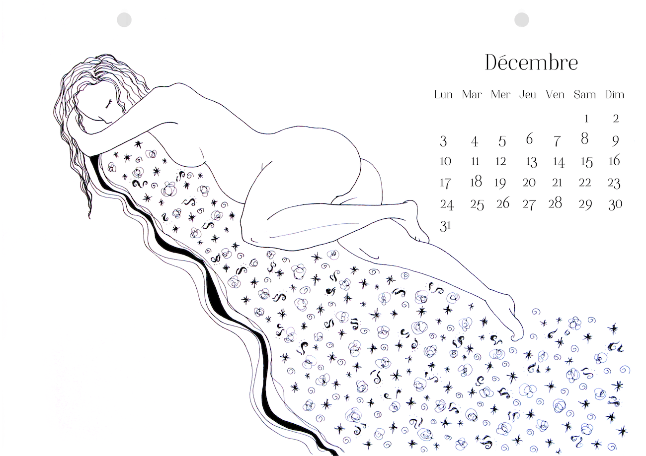 Dessin de nue pour calendrier (Decembre)