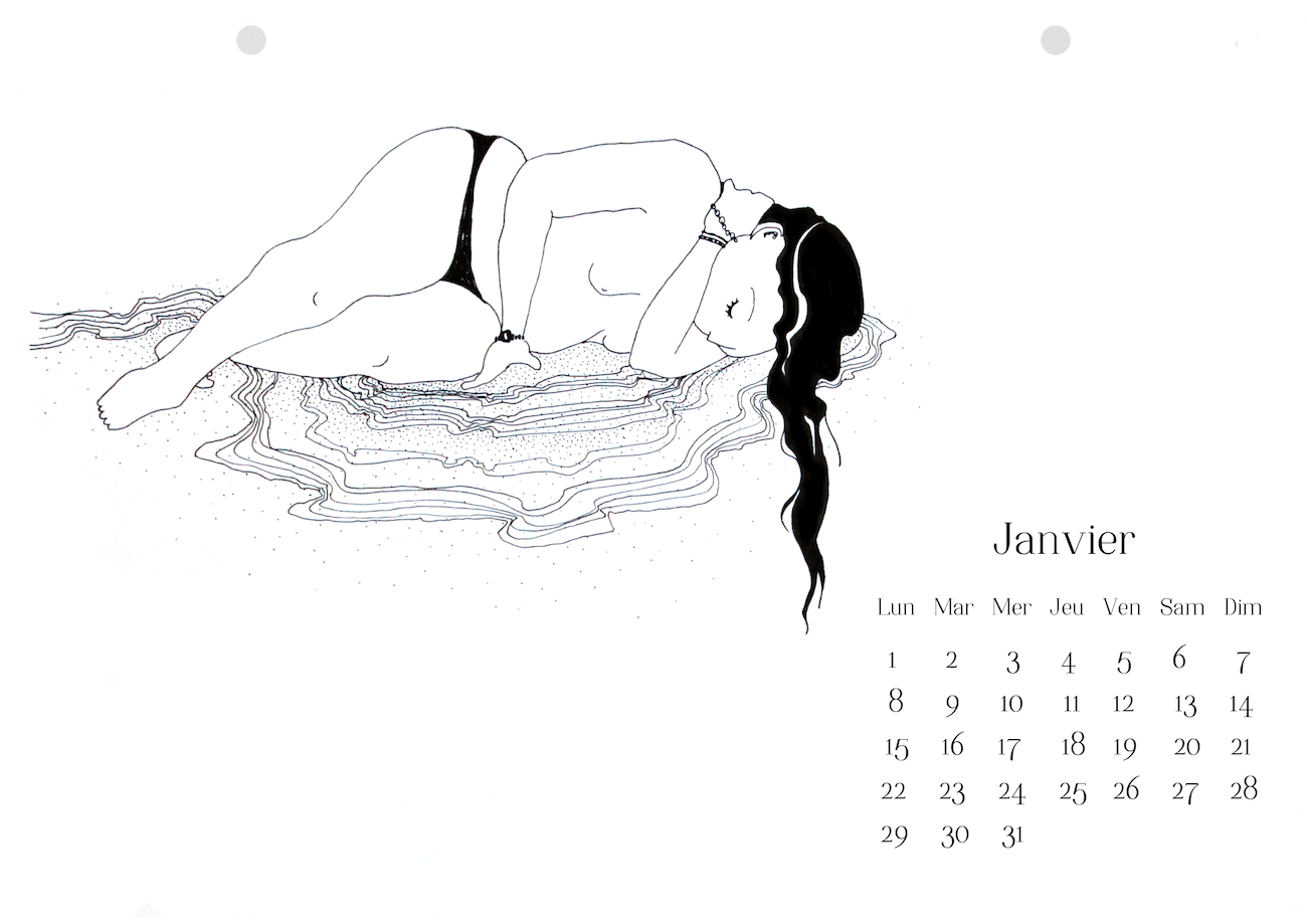 Dessin de nue pour calendrier (Janvier)